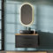 Planetmöbel LUX Meuble de salle de bain avec meuble bas 90 cm, lavabo à poser et lavabo de 60 cm, noir, chêne doré/anthracite