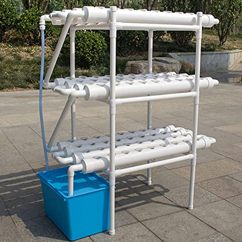 innytund Hydroponic System Grow Kit 108 Pflanzenstandorte 3 Schichten PVC Hydroponisches System für Wasserkultur Gartenpflanzensystem und Hydroponisches Experiment Gemüse, 96 × 55 × 111cm