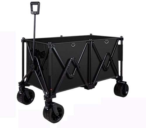 GaRcan Festival-Trolley, Camping-Trolley, Garten-Trolley, zusammenklappbarer Klappwagen, großer tragbarer Wagen mit Rädern, verstellbarem Griff und Getränkehaltern für den Einka