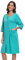 COLORFULLEAF Damen Bademantel mit Reißverschluss Leicht Morgenmantel 100% Baumwolle Hausmantel 3/4 Ärmel Nachthemd mit Taschen(Azurblau,2XL)