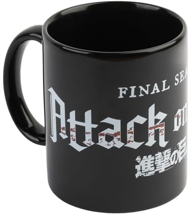 Grupo Erik Tasse Kaffeetasse Attack on Titan Premium Kaffeebecher - Teetasse Größe 8 cm x 10 cm - Fassungsvermögen 350 ml - Offizielles Sand Land Lizenzprodukt