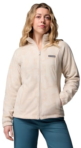 Columbia Benton Springs Chaqueta Estampada con Cierre Completo, Capa exterior de forro polar, Ajuste ceñido, Diseño llamativo, Características prácticas - Mujer