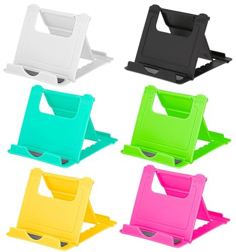 Supporto per Cellulare,6 PCS Porta Cellulare da Regolabile Porta Cellulare da Tavolo Supporto Telefono per Tavolo Scrivania Comodo Stand per Telefono e Tablet Compatibile con IPhone iPad
