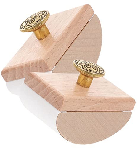 LALAFINA 2stücke Holz Rocker Blotter Schnelltrocknendes Tintenabsorber Schreibwerkzeug Aus Robustem Holz Mit Antik-goldfarbenem Design Für Füllfederhalter Kalligraphie Schule Büro