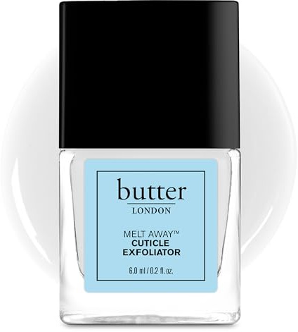 butter LONDON Cuticle Remover Liquid, Melt Away - Cuticle Softener Oil Exfoliator Gently Removes Dry & Overgrown Skin - Nail Care for Clean & Healthy-Looking Nails, Home Manicure & Pedicure, 6ml
