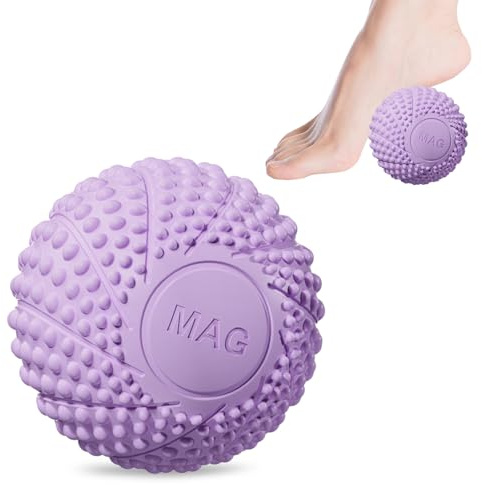 Pelota Masaje, Bolas de Masaje Miofascial, Pelota Masaje Muscular con Pinchos, Sport Bolas de Masaje, Bola de Masaje de Pies, para Aliviar Dolores Musculares, Espalda, Manos, Pies (Púrpura)