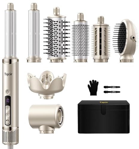 Air Styler 8 in 1, Spazzola Rotante per Capelli e Asciugacapelli Ionico, Spazzola ad Aria Calda, Spazzola Lisciante, 110000 RPM, Asciugatura Rapida, Senza Danni da Calore, con Scatola di Stoccaggio
