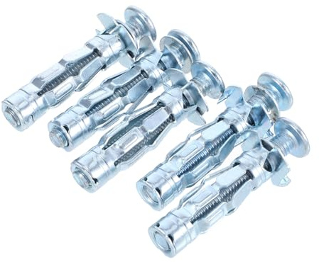 SOIMISS 5pcs Hollow Wall Anchors Steel Expansion Bolts Heavy Duty Fasteners for Secure Mounting in Drywall Plaster and Hollow Brick Walls Easy to Install for Home and Office Use