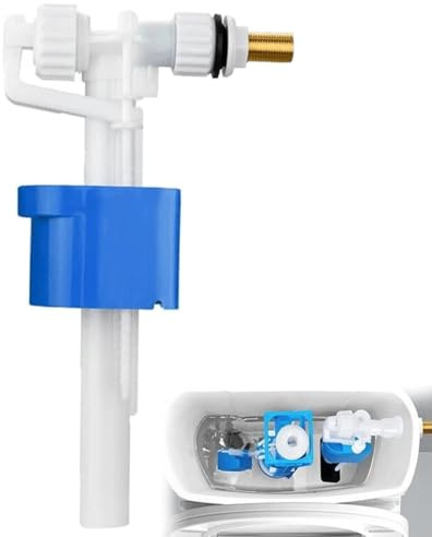 FiTspi Válvula de entrada de inodoro de entrada lateral, válvula de flotador de entrada de cisterna de inodoro de 3/8 y 1/2 pulgadas, válvulas de llenado universales, piezas de descarga de cisterna de