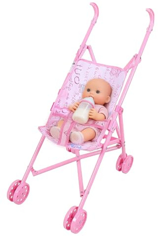 Cochecito de muñecas para bebés, Cochecito de Juguete, c ochecito de bebé Plegable, Accesorios para c ochecito de Juguete, Juguetes realistas para Juegos de rol para niños y niñas de 1 a 6 años
