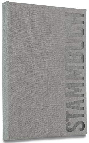 Hochzeitideal – Stammbuch der Familie Serie Alto - 21,0 cm x 15,0 cm - Buchbinderleinen Stammbuch Hochzeit - Familienbuch Standesamt mit 6-fach Ringmechanik für Urkunden mit Behördenlochung (hellgrau)