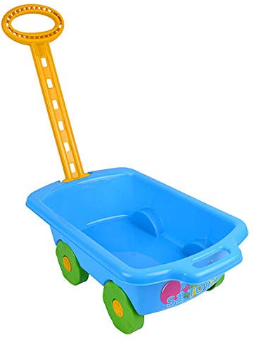 Herramientas de jardín para niños, carretilla de jardín, juguetes de arena, caja de arena con mango, gato de juguete (azul)