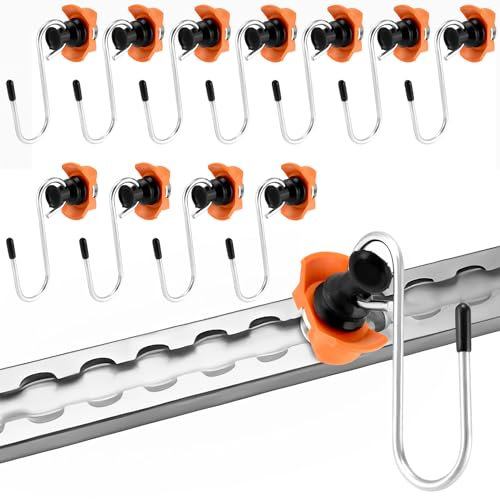 QWORK® 6 Stück Haken für Airlineschiene, Airlineschiene Fitting zum Aufhängen von Gegenständen bis 50 kg