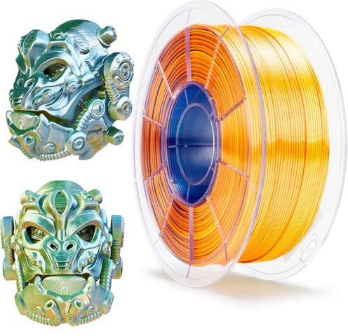 ZIRO Multicolore Soie Filament PLA 1.75mm, Soie Tricolore Coextrude Filament pour Imprimante 3D, Précision Dimensionnelle +/-0.03mm, Bobine de 1KG, Brise d'agrumes