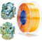 ZIRO Multicolore Soie Filament PLA 1.75mm, Soie Tricolore Coextrude Filament pour Imprimante 3D, Précision Dimensionnelle +/-0.03mm, Bobine de 1KG, Brise d'agrumes