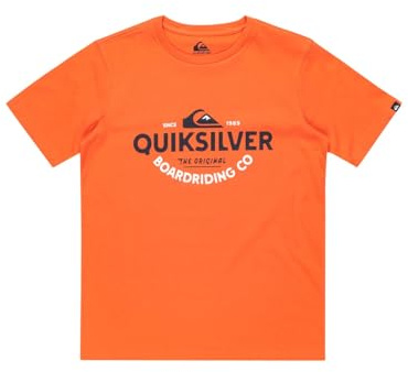 Quiksilver Garçon Ev Typed Out YTH T-Shirt, Tigerlily, 14 Ans EU