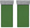 ABAKUHAUS Blätter Spannbettlaken-Set, Laub Muster mit Punkten, Bettbezug mit Rundum-Gummizug tiefer Einschub 2 Stück, 90cm x 200cm, Grün und Creme