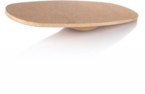 Dantoy 6998 - Premium Balanceboard aus Holz und Kork – Wobble Board