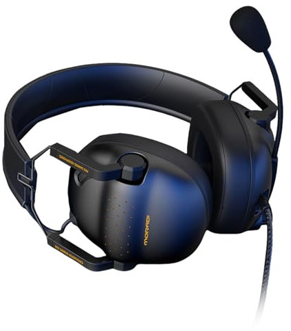 CHAKAE Auriculares para juegos con micrófono, auriculares sobre la oreja con micrófono con cancelación de ruido, sonido envolvente estéreo 7.1 para laptop