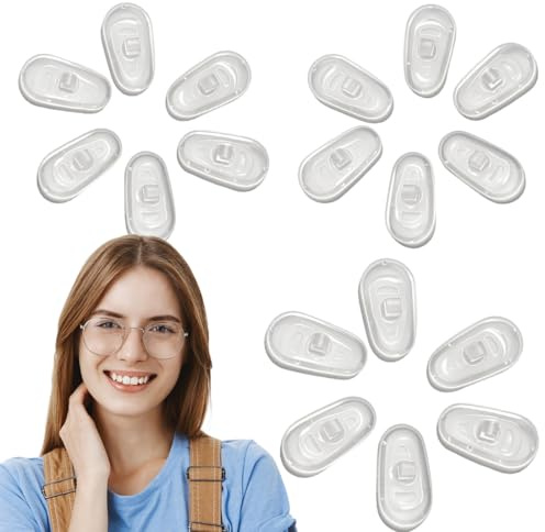 JEYORZY 20 Paires de plaquettes nasales en silicone de qualité supérieure,Design airbag,Iégères et sans pression,Pour lunettes,Iunettes de lecture,Bouchons antidérapants,Accessoires-C