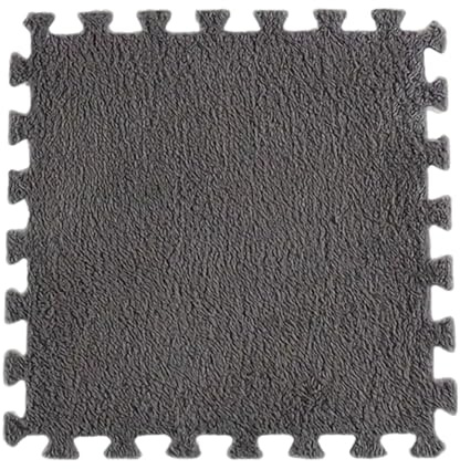 Set di 14 piastrelle in schiuma di peluche a forma di puzzle, tappetino puzzle in peluche, morbide, tagliabili, antiscivolo, piastrelle per tappeti ad incastro - FLUFFTILE