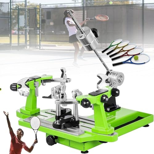 Incordatrice per racchette da tennis, sistema di montaggio a 6 punti, piatto girevole a 360 gradi, design da tavolo, compatibile con badminton e racquetball