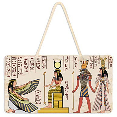 Mnsruu Plaque de Porte à Suspendre avec Inscription en Anglais « Culture égyptienne » pour décoration de Maison ou de Ferme, Porche, Jardin, Cour 15 x 28 cm