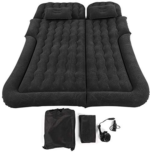 Dioche Back Seat Mattress Airbed, Adjustable Car Inflatable Car Back Seat Mattress with A Storage Bag for Home Outdoor Camping (black)