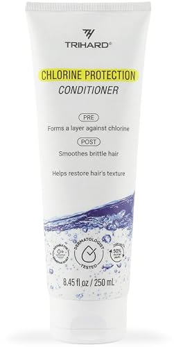 TRIHARD Chlorine Defense Swim Conditioner, Protect and Hydrate Hair from Pool and Ocean, Chlorine and Saltwater Pre and Post Swim Hair Protection, Hydrating Conditioner for Swimmers