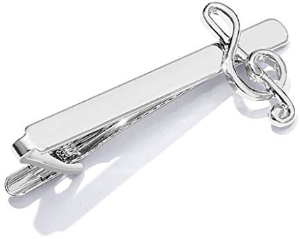 MISHITI Business Tie Bar Hombres Clip de Corbata Creativo Plata Clips de de Alta Gama Regalos Encantos Joyas Pines M�Sica Nota Decoraci�n Camisa Traje Accesorios de Ropa