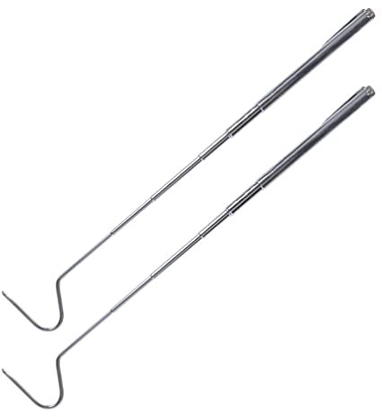 Cabilock 2stücke Teleskopierbarer Schlangenhaken Aus Edelstahl Rutschfester Griff Für Reptilienfang Tragbar Und Langlebig Für Sicheres Handling Von Schlangen