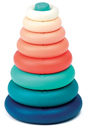 Ludi - Pirámide - Juegos de Despertar - Juego de apilamiento de plástico Flexible - Desarrolla Habilidades motoras Finas - A Partir de 10 Meses