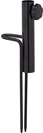 Relaxdays Rasendorn, mit Griff, für Sonnenschirm, Stangendicke 17-23 mm, Camping, Strand, Stahl, Schirmständer, schwarz