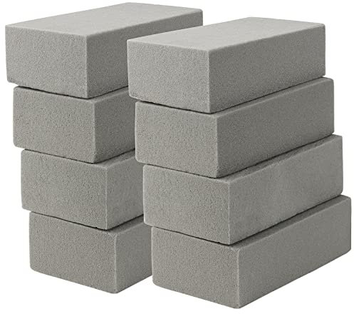 ZEONHEI 8 PCS Dry Florist Foam Bricks, Grey Floral Foam Bricks, Floral Foam Blocks for Artificial Flower Arrangement and Craft Supplies