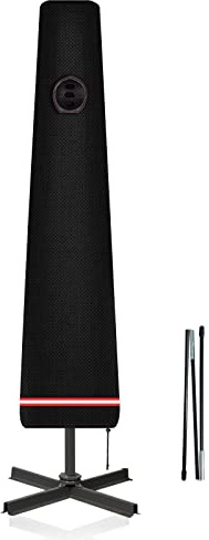 Turtle Life Housse de protection pour parasol de 250 cm, avec tige, imperméable à l'eau, coupe-vent, noire, 250 x 50/55 cm