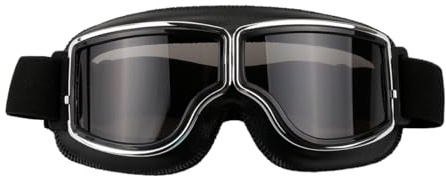 Luckious Brand Motorcycle Leather Cruiser Folding Goggles - Stylish Outdoor Sport Sunglasses for Skiing