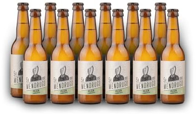 Pack Cerveza Artesana Sin Desperdicio Sr. Mendrugo 100% Natural - 12 Cervezas Artesanales Pilsen sin filtrar 33cl elaboradas con pan - Sabor Único Suave y Original - Ideal para Regalo