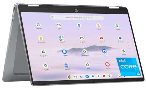 HP Chromebook Plus x360 14 inch Laptop, FHD Touchscreen, Intel Core i3-N305, 8 GB RAM, 128 GB UFS, Intel UHD Graphics, Chrome OS, 14b-cd0010nr (2024)