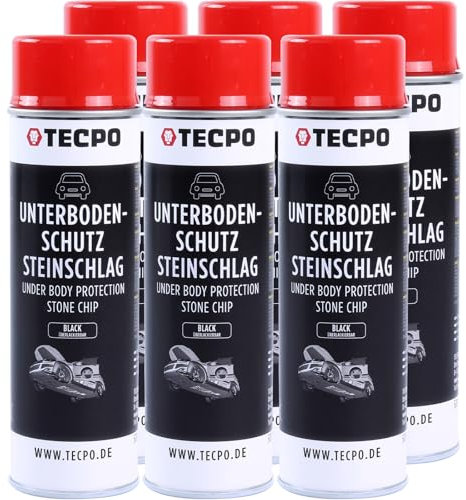 TECPO 6 protezioni sottoscocca verniciabili, colore nero, 500 ml