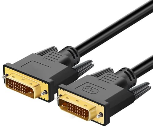 DVI to DVI Cable, DVI to DVI-D 24+1 Cable Male to Male Digital Video Monitor Cable for HDTV,1.5 Meters