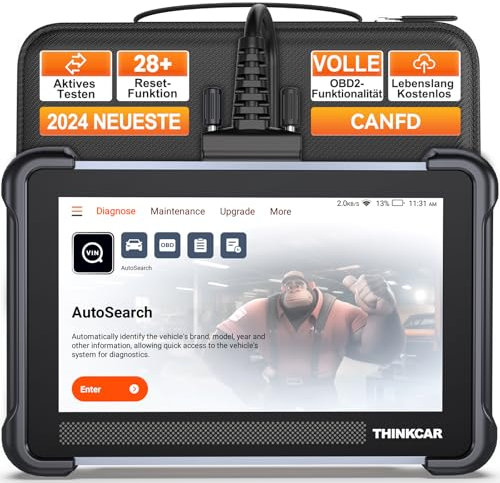 OBD2 Diagnosegerät, ThinkScan 672 Diagnosegerät Auto Mit 28+ Reset-Funktion Und Volle Systemdiagnose, Auslesegerät Auto Für Aktives Testen/Erweiterte ECU-Codierung/BI-Direktionale Steuerung/CANFD