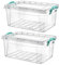 Best House Plastic Storage Box with Lids - Pack of 2, Food Container, Stackable Clear Multipurpose use for Home Kitchen Office supplies, Tools Crafts Household Essentials Versatile Use (5 Litres)