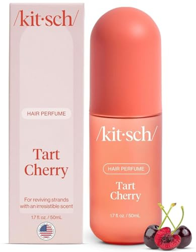 Kitsch Hair Perfume for Women - Tart Cherry | Clean, Deodorizing & Patented Odor-Eliminating Technology Hair Spray & Body Mist - Freshen Hair, Body & Pillows - Tart Black Cherries Scent - 50mL