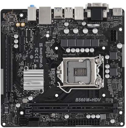 PC moderkort passar för ASROCK B560 moderkort B560M-HDV R3.0 för LGA1200 Core i5-10400F i7-10700F i3-10100F i5-10400 CPU DDR4 USB 3.2 Gen1 Micro ATX