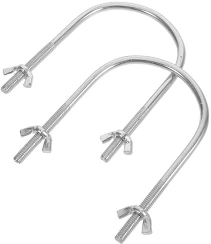 Mikikit 2 Pcs Ganchos en U para Soporte de Ruedas de Radiador de Aceite - Perno de Fijación Universal para Base de Calefactor Eléctrico - Kit de Montaje de Acero Resistente con Tuercas de Aletas