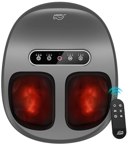Snailax Heated Foot Massager, Shiatsu Deep-Kneading & Compression, Remote