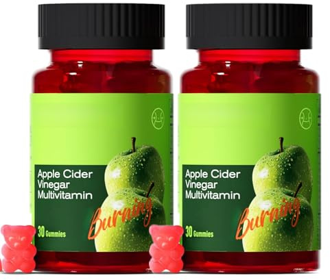 2PCS-Caramelle gommose all'aceto di mele-Senza zucchero-Brucia grassi salutari-Promuove il metabolismo energetico-Nutrimenti multipli-Non OGM-Supporta la vitalità quotidiana