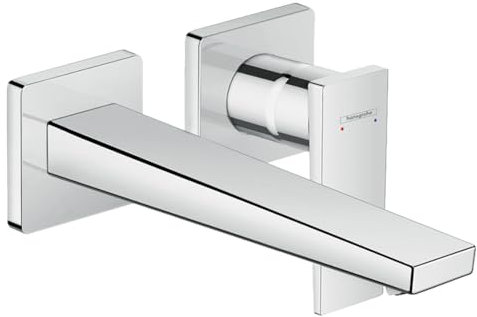 hansgrohe Metropol Mitigeur de lavabo encastré mural, bec 225mm, poignée manette, bonde à écoulement libre, chromé, 32526000