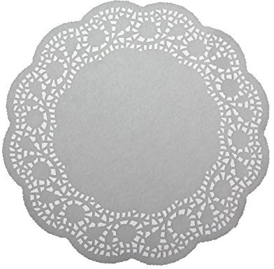 LJY 120 Pieces White Lace Round Paper Doilies Cake Packaging Pads Wedding Tableware Decoration (240mm)