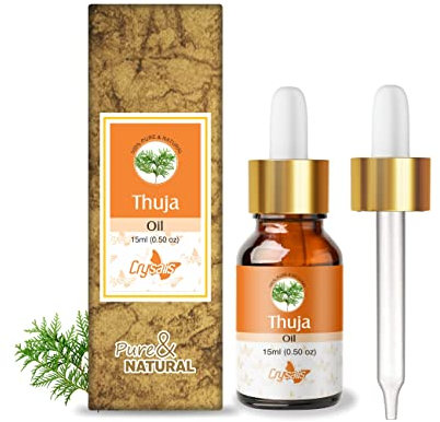 Crysalis Thuja (Thuja Occidentalis L.) Oil |100% Pure & Natural Undiluted Essential Oil Organic Standard Thuja Oil, Improves Body Ache, Improve Skin Breakouts, Soothes Dry Skin- 15ml